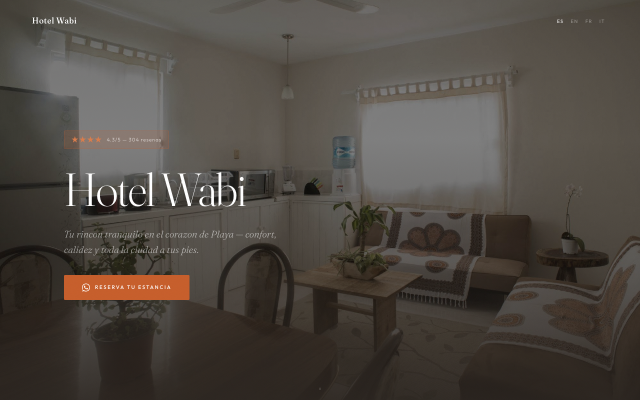Hotel Wabi website